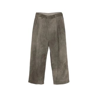Ziggy Chen Wide Trousers, male, Gray, Size: M Drop Crotch Pleated Trousers