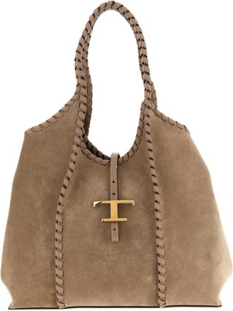 Tod's Beige T Timeless Medium Tote
