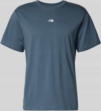 The North Face T-Shirt mit Logo-Stitching in Rauchblau, Gr&ouml;&szlig;e XXL