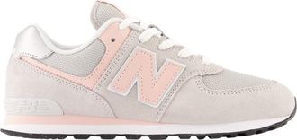 New Balance Boys 574 Core - Boys Grade School Running Shoes - Grey / Pink Size 3.5