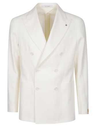Tagliatore Montecarlo Linen-Blend Double-Breasted Jacket