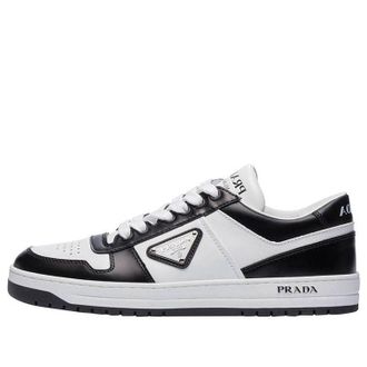 Prada (WMNS) PRADA Downtown Leather Sneakers White Black 1E792M_3LKG_F0964_F_030