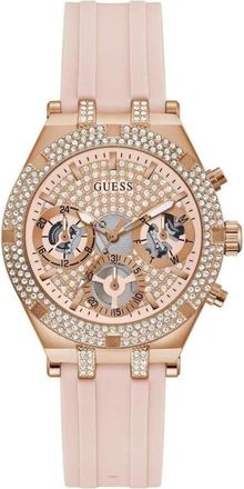 Guess Multicolor Silicone Analoog Horloge met Datum - Dames - Horloges - Roze - ONE Size - Accessoires