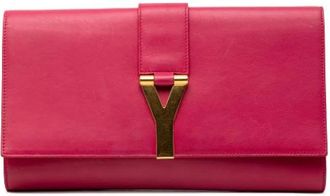 Saint Laurent Pre-owned Clutches, female, Pink, Size: ONE SIZE Pre-owned Vintage Leather Clutch