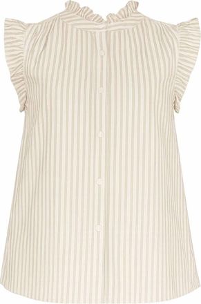 Dear John Denim Womens Lucia Button Up Shirt In Taupe Stripe