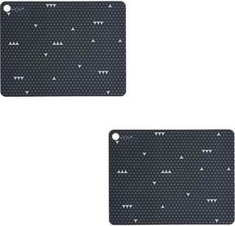 OYOY Placemat Grey Line - Set of 2 in Dark Grey at Nordstrom