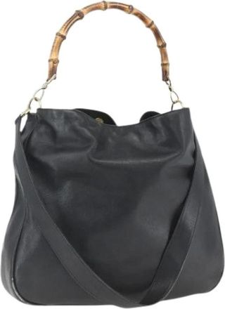 Gucci Pre-owned Handbags, female, Black, Size: ONE SIZE Pre-owned Vintage Leather Handbag