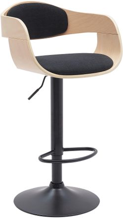Clp Clp - Taburete De Bar Kingston Con Base Met&aacute;lica Natural/negro Tela