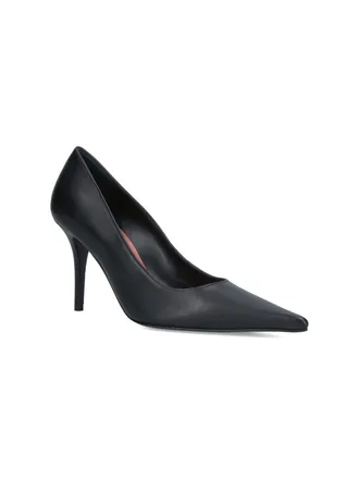 Amina Muaddi Womens With Heel Black Upper: Lamb Nappa