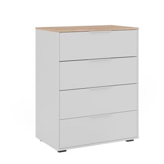 Vicco Aparador Betti, Blanco/Sonoma, 120 x 83.6 cm con 4x cajones