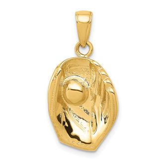 Diamond2Deal 10k Yellow Gold Baseball Glove Ball Pendant