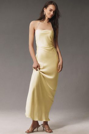 BHLDN Saylor Cowl-Neck Satin Maxi Dress