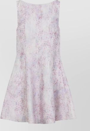 Alberta Ferretti organza mini dress flared skirt floral