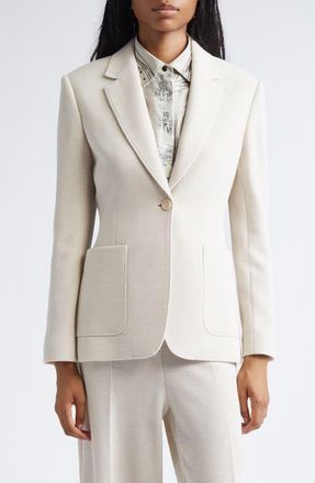 Max Mara Utilita Virgin Wool Blazer in Ivory at Nordstrom, Size 16