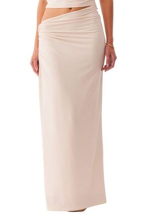 SNDYS Amabel Asymmetric Waist Maxi Skirt in Cream at Nordstrom, Size X-Small