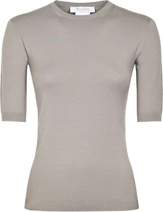 Max Mara Ottano Top - Dames - Ronde hals truien - Grijs - S - Polyester - Truien & Vesten