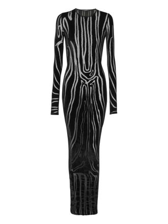 Balmain Zebra Print Midi Dress