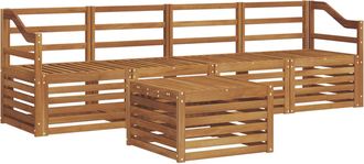 vidaXL Conjunto De Sof&aacute;s De Exterior 5 Uds. Natural Vidaxl