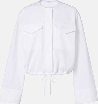 Givenchy Camicia cropped in popeline di cotone con logo
