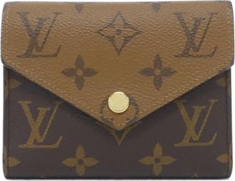 Louis Vuitton Marron Coated Canvas Wallet (Tri-Fold) (Pre-Owned)