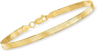 Canaria Canaria Italian 4mm 10kt Yellow Gold Herringbone Bracelet