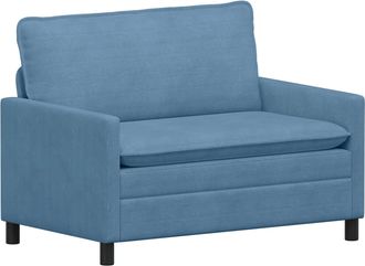 vidaXL Sof&aacute; 2 Plaza Azul 126 X 81 X 87,5 Cm Tela Vidaxl