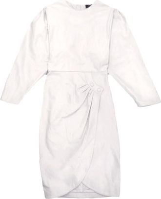 Isabel Marant Short Dresses, female, White, XS, White Leather Batiki Dress