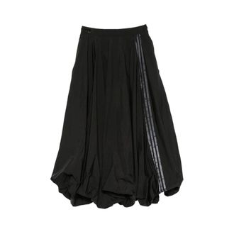Yohji Yamamoto Gradient 3-Stripes Nylon Balloon Skirt - female - Y-3 - Maxi Skirts - Black - XS - Skirts
