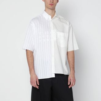 Maison Margiela Two-tone cotton poplin shirt