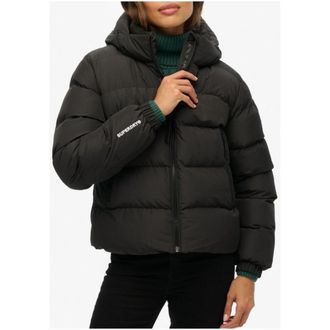 Superdry Womens Padded Hooded Jacket - Black - Size X-Small