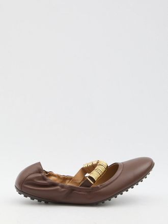 Tod's Ballet Flats Wit Eyelets