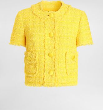Dolce & Gabbana Tweed Jacket - Woman Coats And Jackets Yellow 36
