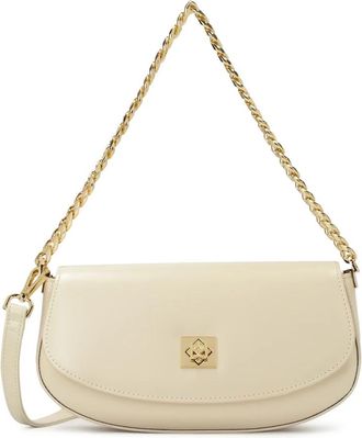 Kazar Roomkleurige tas met stijve constructie - Dames - Schoudertassen - Beige - ONE Size - Leer - Tassen