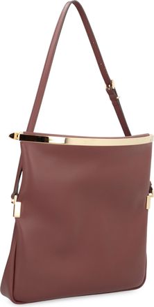 Tod's Womens Calf Leather Shoulder Bag Mahogany