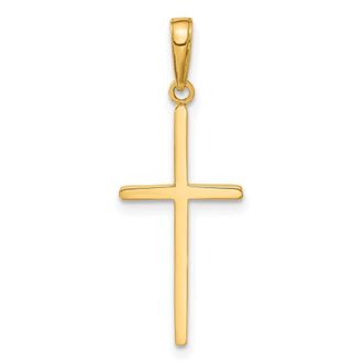 Diamond2Deal 14k Yellow Gold Polished Cross Pendant