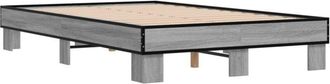 vidaXL Estructura cama madera ingeniería metal gris Sonoma 120x200 cm Vidaxl