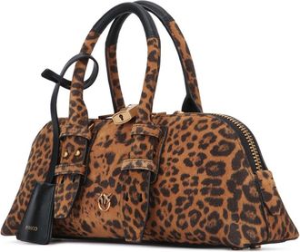 Pinko Womens Bowling Shoulder Bag Brown Suede