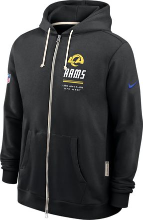 Nike Los Angeles Rams Sideline Standard Issue Nike Mens Dri-FIT NFL Full-Zip Hoodie in Black | 03AV00A9X-JK9