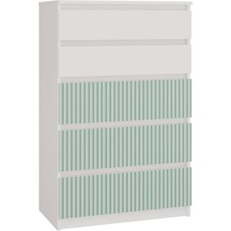 Topeshop Milano - Cassettiera moderna a 5 cassetti - 70x40x109.5 cm - Contenitori per bambini - Panca e verde