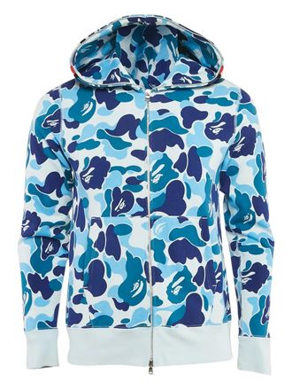A Bathing Ape ABC hoodie met camouflageprint en rits - Blauw