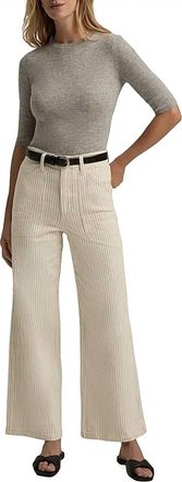 Favorite Daughter The Mischa Striped Cotton Utility Pants In Newport