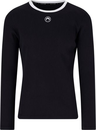 Marine Serre Fitted Ribbed Long-Sleeve T-Shirt