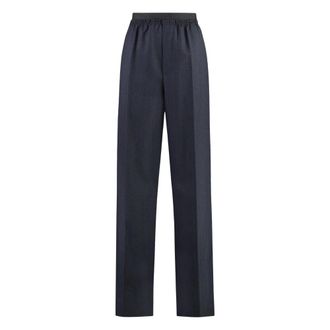 Bottega Veneta Gestreepte Wolbroek - Dames - Broeken - Blauw - Maat: XS Wol