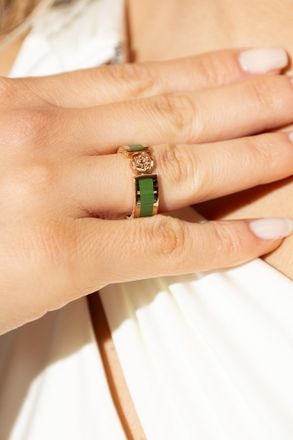 Versace Medusa Head Ring, Womens, Green