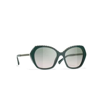 Chanel Butterfly Sunglasses - female - Chanel - Sunglasses - Green - 55 MM - Accessories