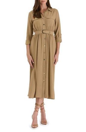 August Sky Belted Shirtdress in Camel at Nordstrom Rack, Size Medium
