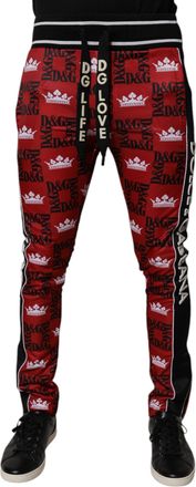 Dolce & Gabbana Red Crown Logo Monogram Men SweatMens Mens Pants