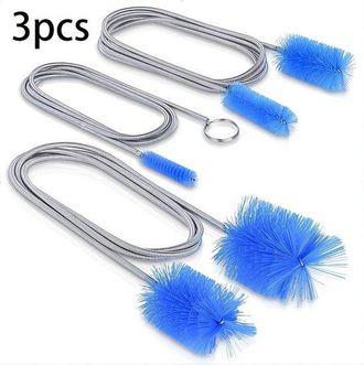 OEM Juego De 3 Piezas De Cepillos Largos Para Desag&uuml;es Con Doble Cabezal Y Cepillo De Acero Inoxidable Para Limpiar Tuber&iacute;as De Cocina