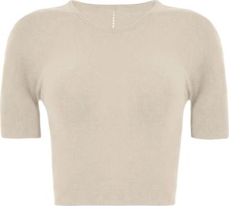 Wolford Ronde hals Crop Top - Dames - T-shirts - Beige - S - Wol - Tops