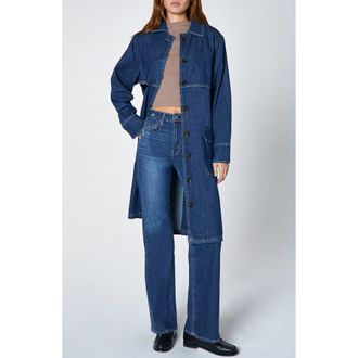 Unpublished Suki Denim Trench Coat in Exhale at Nordstrom, Size X-Small